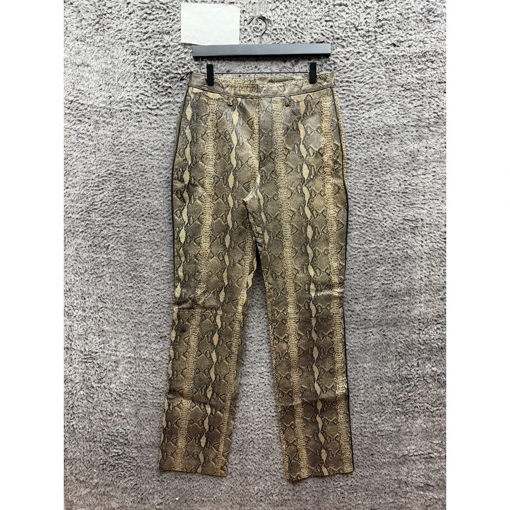 Vintage Y2k Harley-Davidson Genuine Leather Snakeskin Pants Womens Size 29 x 34